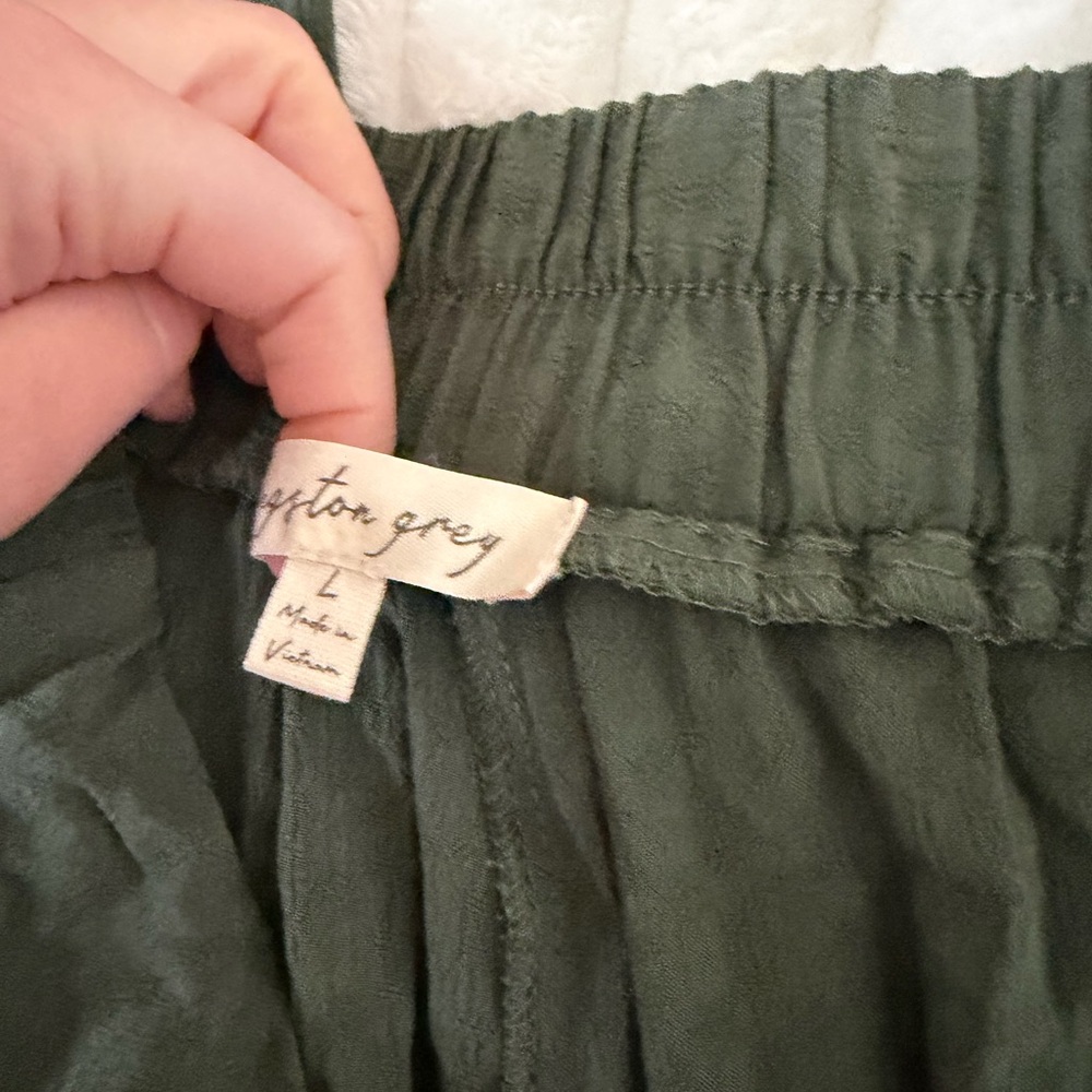 Kingston grey Olive Green Wide Leg Pants - Picture 6 of 8